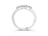 14K White Gold Four-Stone Round Diamond Prong-Set Band