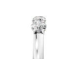 14K White Gold Four-Stone Round Diamond Prong-Set Band
