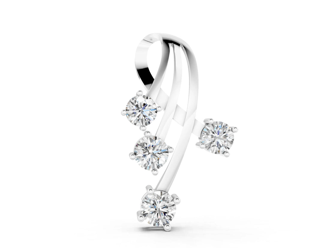 White gold Four-Stone Round Diamond Prong-Set Pendant_14