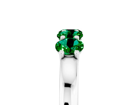 White gold Four-Stone Round Emerald Prong-Set Band_23