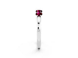 White gold Four-Stone Round Garnet Prong-Set Band_20