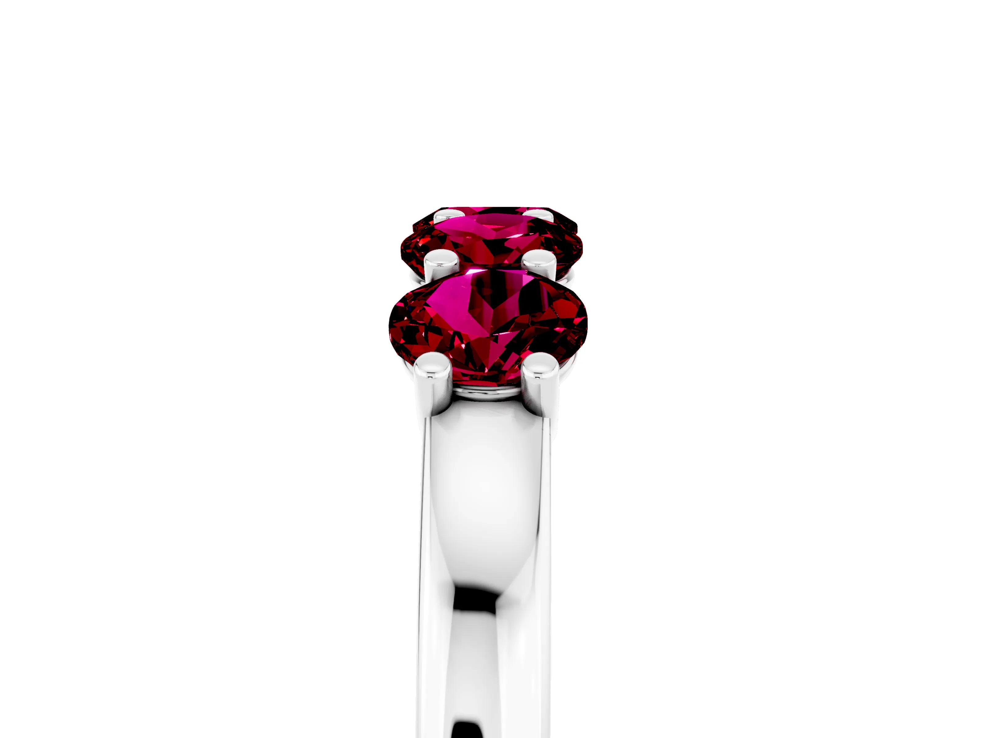 White gold Four-Stone Round Garnet Prong-Set Band_23