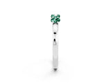 White gold Four-Stone Round Green Sapphire Prong-Set Band_20