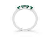 White gold Four-Stone Round Green Sapphire Prong-Set Band_21