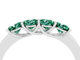 White gold Four-Stone Round Green Sapphire Prong-Set Band_22