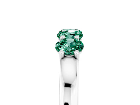 White gold Four-Stone Round Green Sapphire Prong-Set Band_23
