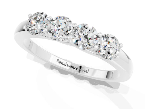 White gold Four-Stone Round Moissanite Prong-Set Band_19