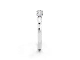 Silver Four-Stone Round Moissanite Prong-Set Band