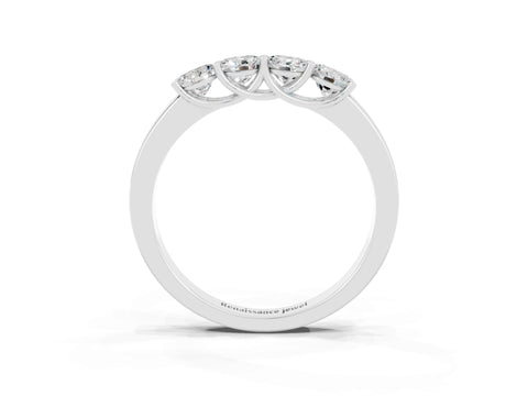 White gold Four-Stone Round Moissanite Prong-Set Band_21