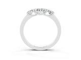 Silver Four-Stone Round Moissanite Prong-Set Band