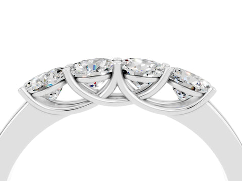 White gold Four-Stone Round Moissanite Prong-Set Band_22
