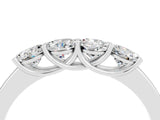 Silver Four-Stone Round Moissanite Prong-Set Band