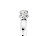 Silver Four-Stone Round Moissanite Prong-Set Band