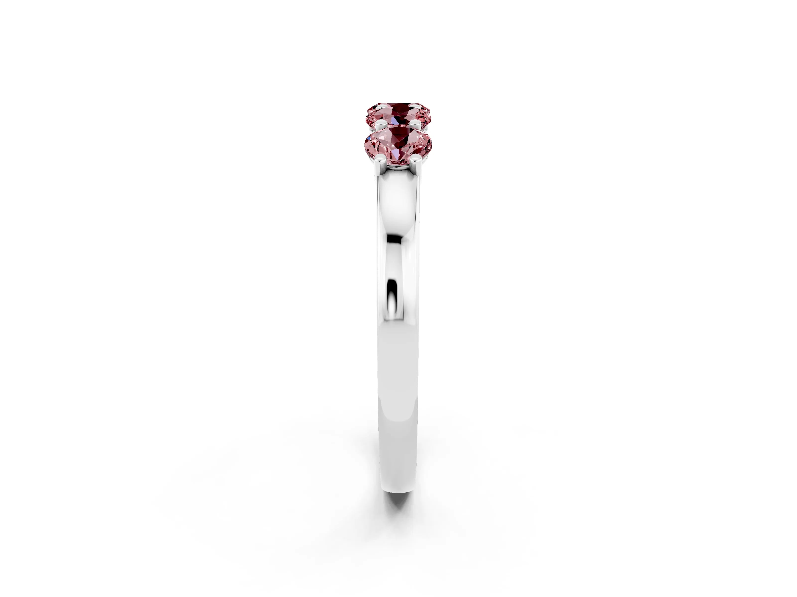 White gold Four-Stone Round Morganite Prong-Set Band_20