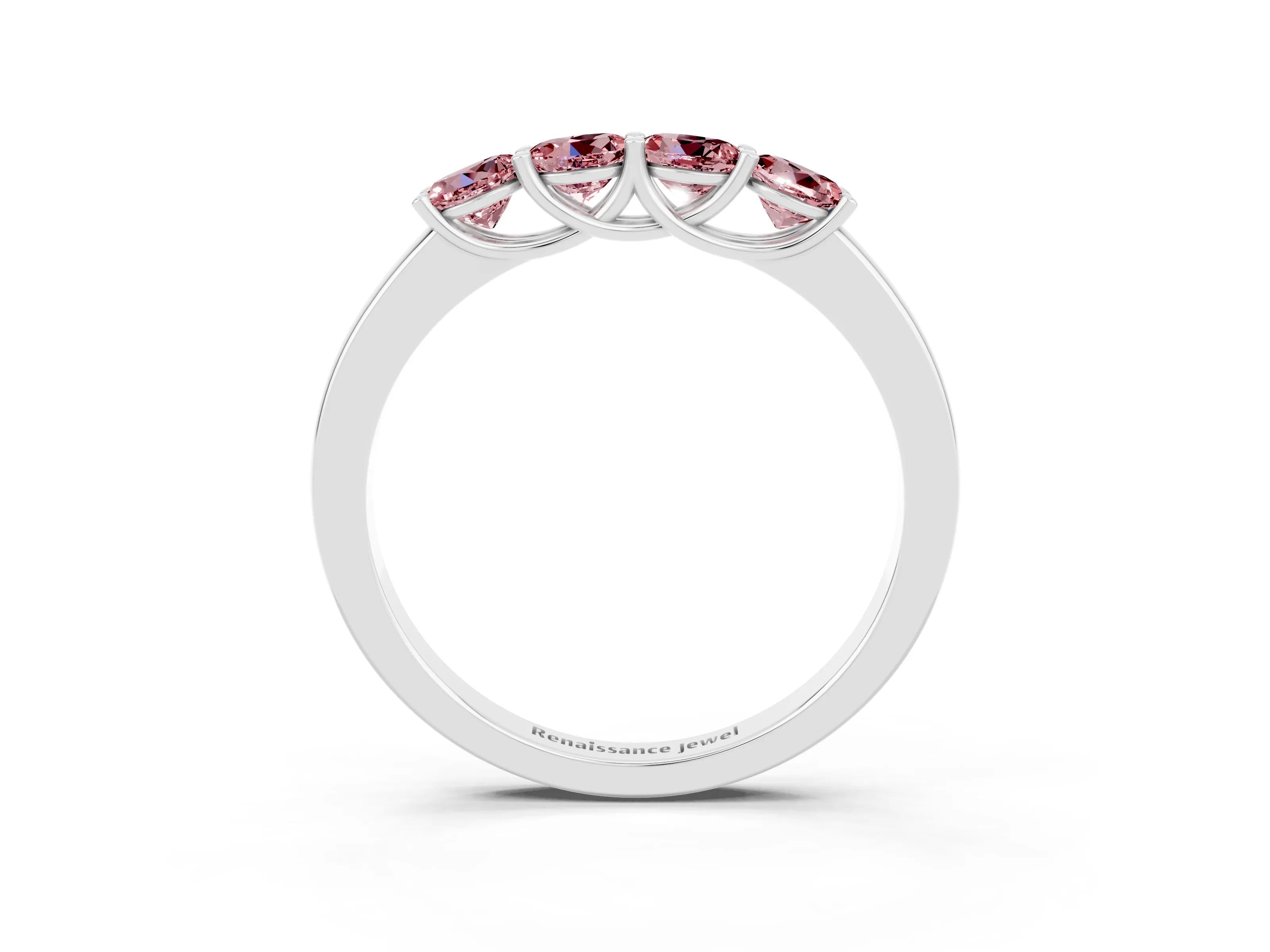 White gold Four-Stone Round Morganite Prong-Set Band_21