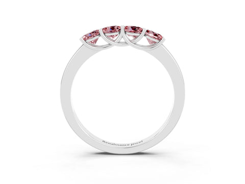 White gold Four-Stone Round Morganite Prong-Set Band_21