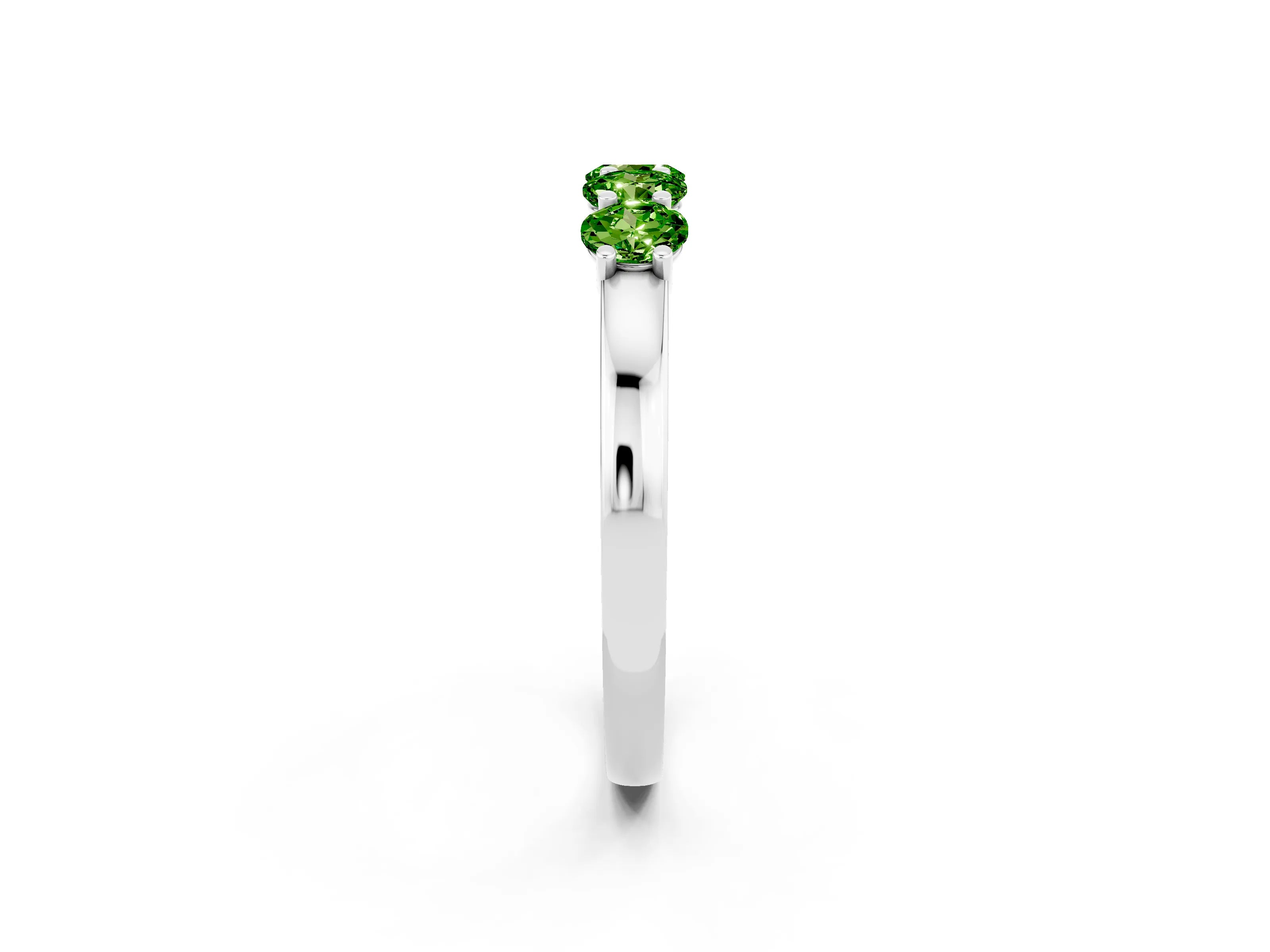 White gold Four-Stone Round Peridot Prong-Set Band_20