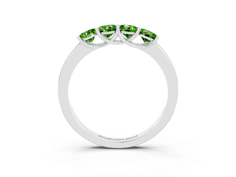 White gold Four-Stone Round Peridot Prong-Set Band_21