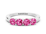 White gold Four-Stone Round Pink Sapphire Prong-Set Band_18