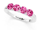 White gold Four-Stone Round Pink Sapphire Prong-Set Band_19