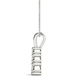 White gold Four-Stone Round Prong-Set Diamond Pendant 2