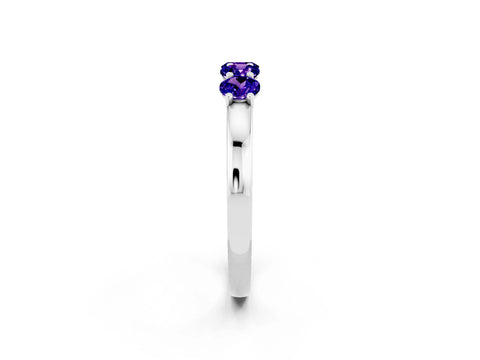 White gold Four-Stone Round Tanzanite Prong-Set Band_20