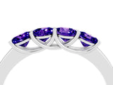White gold Four-Stone Round Tanzanite Prong-Set Band_22