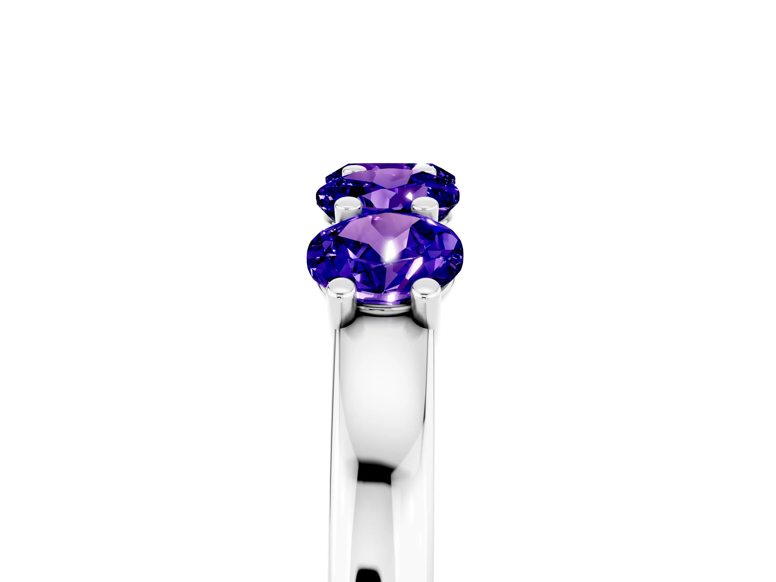 White gold Four-Stone Round Tanzanite Prong-Set Band_23