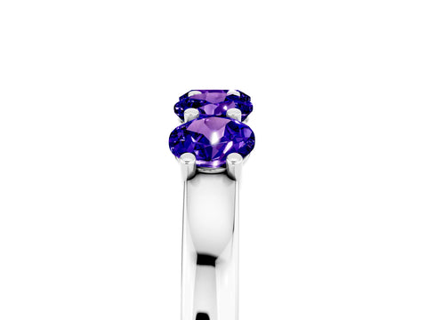 White gold Four-Stone Round Tanzanite Prong-Set Band_23