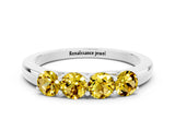 White gold Four-Stone Round Yellow Sapphire Prong-Set Band_18
