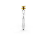 White gold Four-Stone Round Yellow Sapphire Prong-Set Band_20
