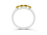 White gold Four-Stone Round Yellow Sapphire Prong-Set Band_21