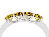 White gold Four-Stone Round Yellow Sapphire Prong-Set Band_22