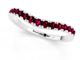 White gold Garnet Pavé Curved Wedding Band_7