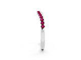 White gold Garnet Pavé Curved Wedding Band_8