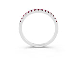 White gold Garnet Pavé Curved Wedding Band_9
