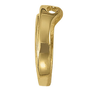 White gold Gold Bezel Set Round Cut Diamond Swirl Pendant 1