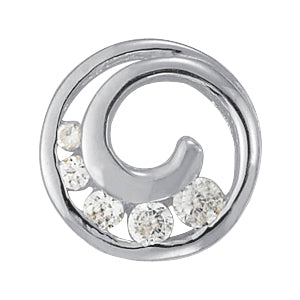 White gold Gold Bezel Set Round Cut Diamond Swirl Pendant