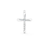 White gold Gold Cross Pendant with Round Cut Stones and Prong Setting_51