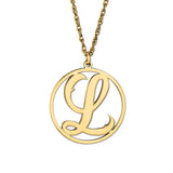 White gold Gold and Silver Monogram Circle Pendant 1
