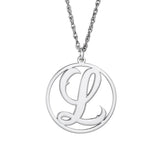 White gold Gold and Silver Monogram Circle Pendant