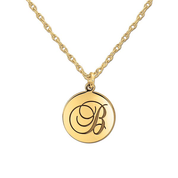 Silver Gold and Silver Monogram Disc Pendant