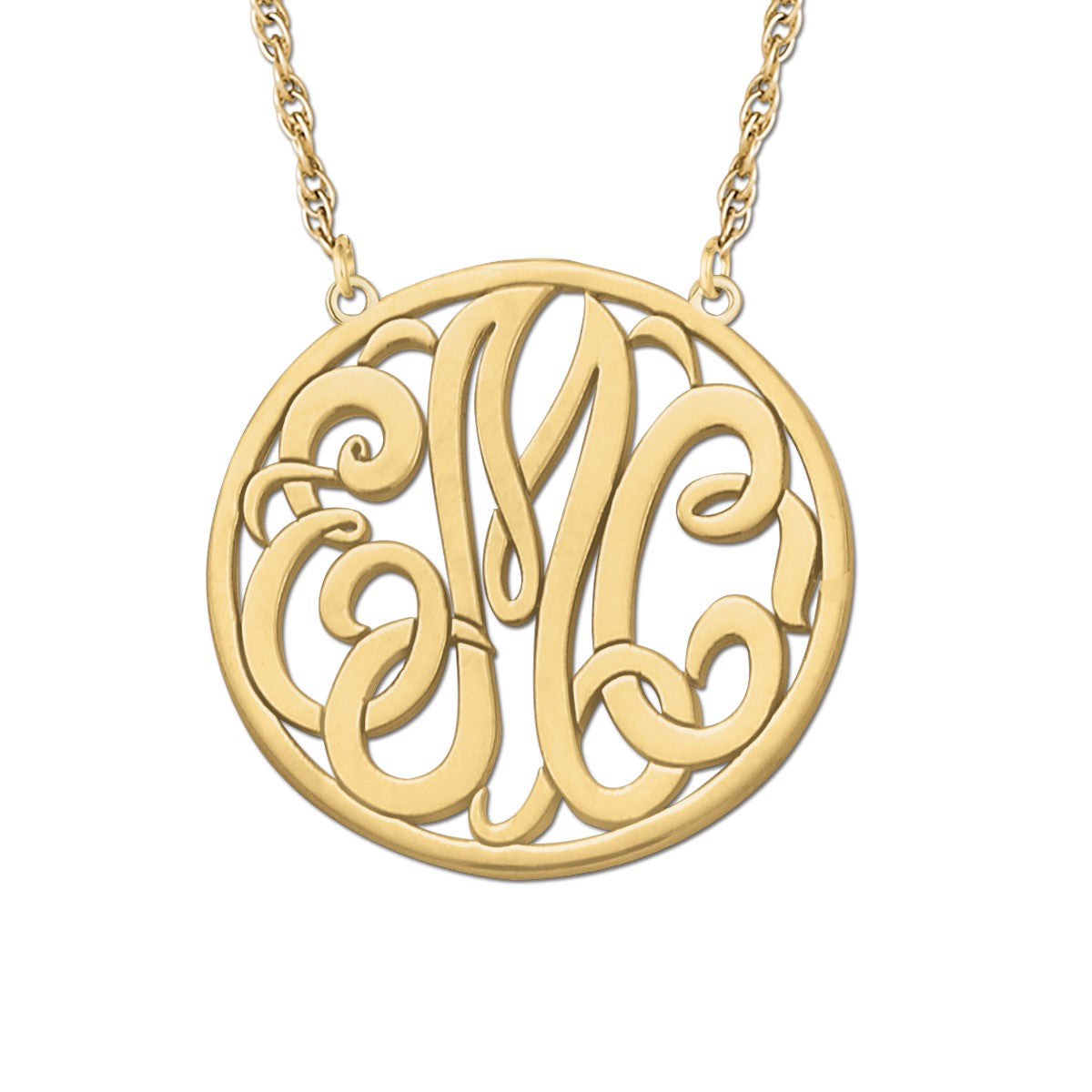 White gold Gold and Silver Monogram Pendant 1
