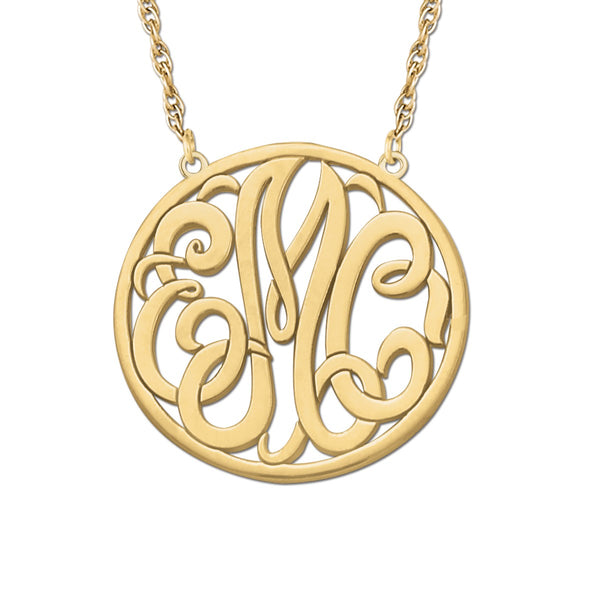 Silver Gold and Silver Monogram Pendant