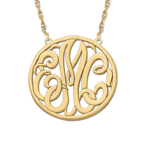 White gold Gold and Silver Monogram Pendant 1