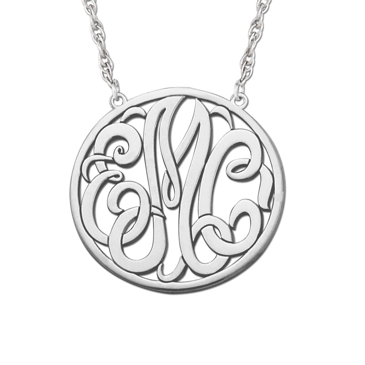 White gold Gold and Silver Monogram Pendant