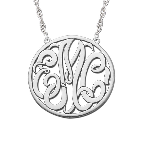 Silver Gold and Silver Monogram Pendant