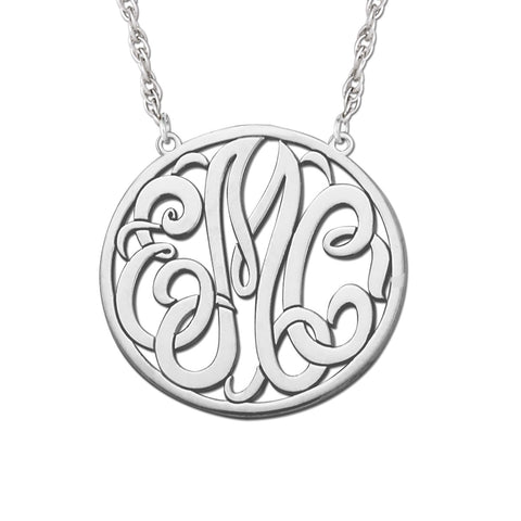 White gold Gold and Silver Monogram Pendant