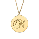 White gold Gold and Silver Round Monogram Pendant 1