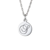 White gold Gold and Silver Round Pendant with Engraved Initial